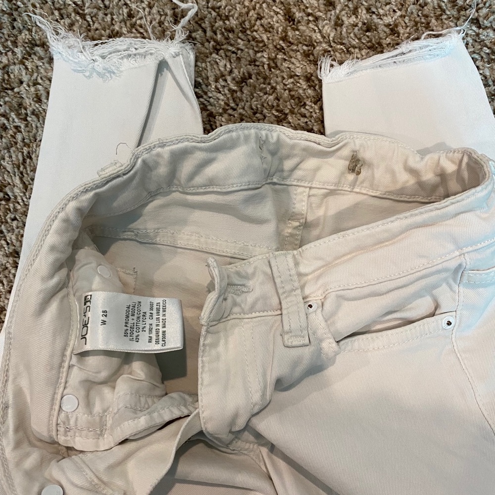 Joes Jeans Distressed White Skinny Jeans